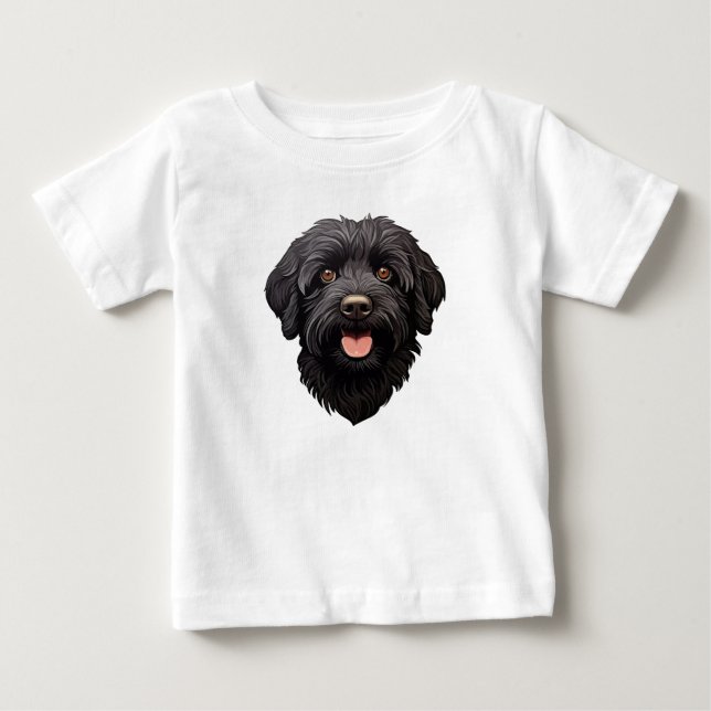 Camiseta De Bebé Labradoodle Perro Negro (Anverso)