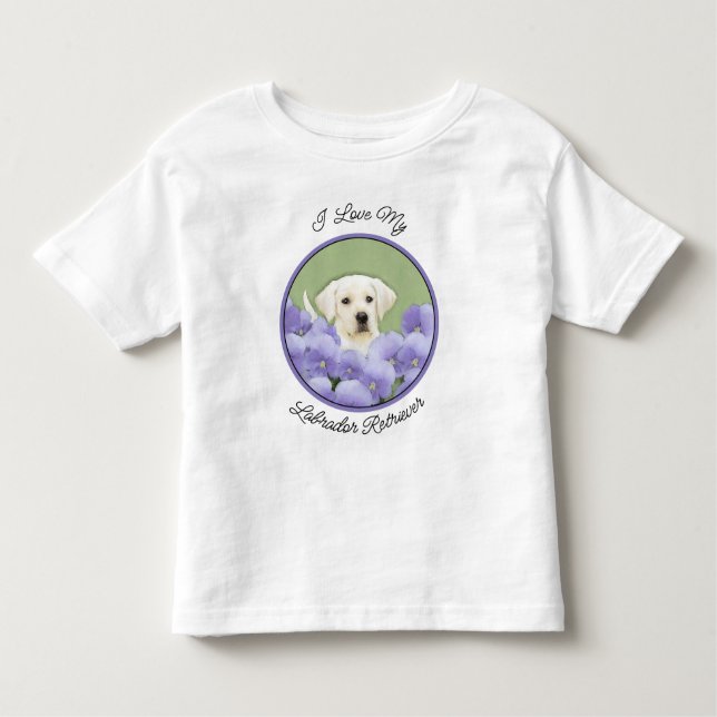 Camiseta De Bebé Labrador Recuperador Pintura de Cachorro Original  (Anverso)