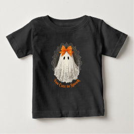Camiseta De Bebé Lace Ghost in Orange Bow Ornate Frame Design