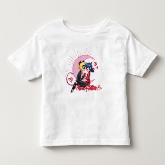 Camiseta De Bebé Ladybug & Cat Noir | Mi Amor (Anverso)