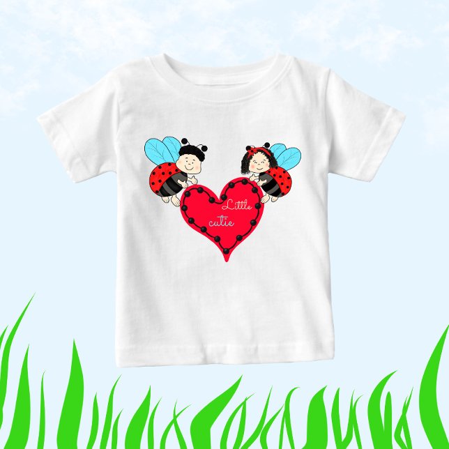 Camiseta De Bebé Ladybugs con corazón (Subido por el creador)
