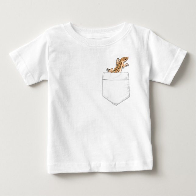 Camiseta De Bebé Lagarto en su bolsillo (Anverso)