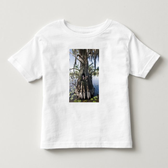 Camiseta De Bebé Lago Caddo, escondite de caza (Anverso)