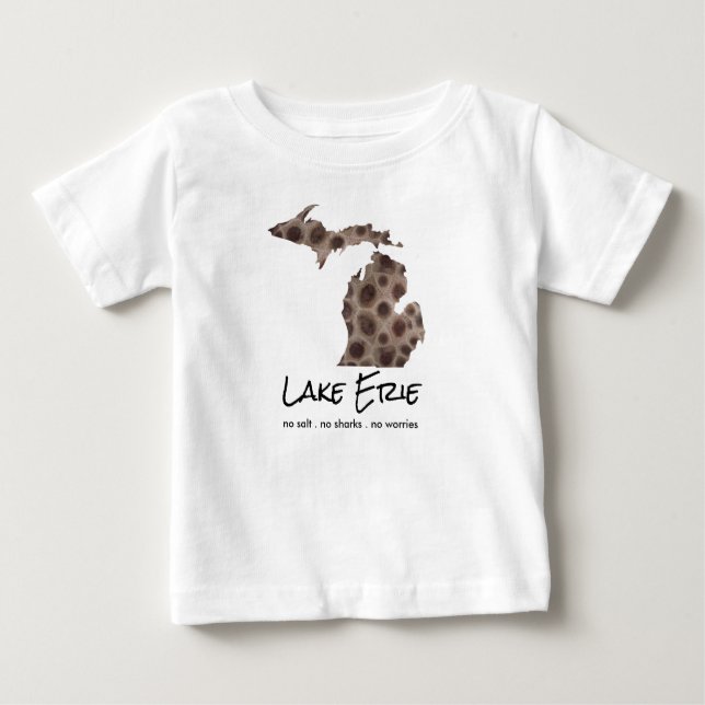 Camiseta De Bebé Lago Erie - humor - Diseño de piedra Petoskey (Anverso)
