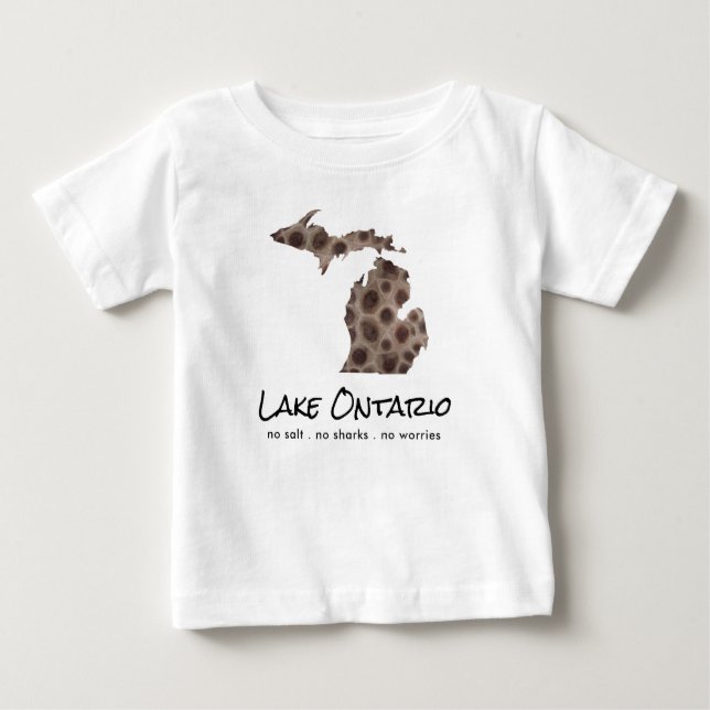Camiseta De Bebé Lago Ontario - humor - Diseño de piedra Petoskey (Anverso)