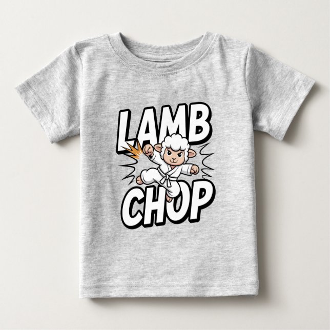 Camiseta De Bebé Lamb Chop! Funny Karate Lamb in Gi (Anverso)