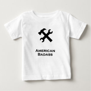 Camiseta De Bebé Lámmer Wrench American Badass negro