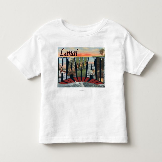 Camiseta De Bebé Lanai, letra ScenesLanai, HI de HawaiiLarge (Anverso)