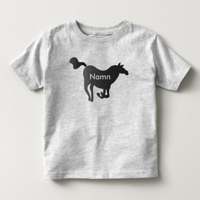 Camiseta De Bebé Långärmad tröja med häst & namn (Anverso)