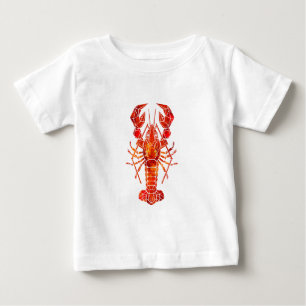 Camiseta De Bebé Langosta poligonal roja