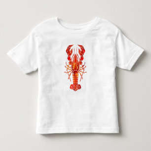 Camiseta De Bebé Langosta poligonal roja