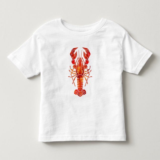 Camiseta De Bebé Langosta poligonal roja (Anverso)