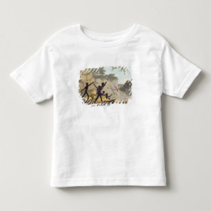 Camiseta De Bebé Lanzar la lanza, aborígenes que cazan pájaros de