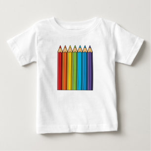 Camiseta De Bebé Lápices de colores arcoiris