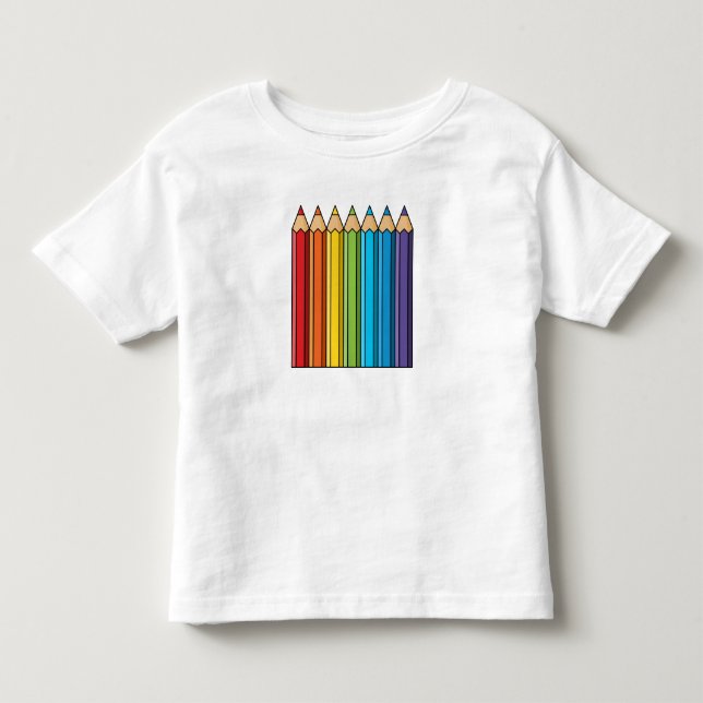 Camiseta De Bebé Lápices de colores arcoiris (Anverso)