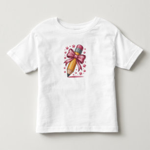 Camiseta De Bebé Lápiz Coqueta Lazo Aprecio a los Maestros Escuela