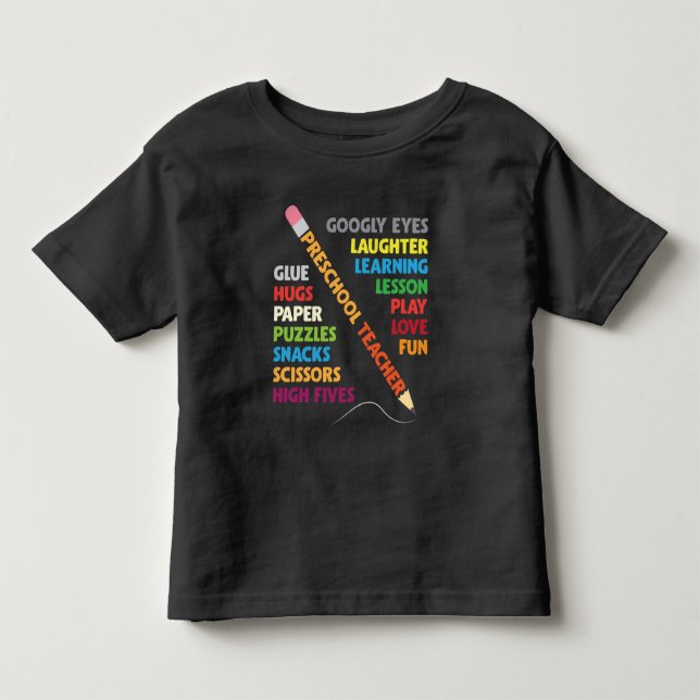 Camiseta De Bebé Lápiz de pedagógico de enseñanza preescolar (Anverso)