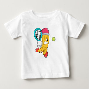 Camiseta De Bebé Lápiz de tenis con raqueta de tenis