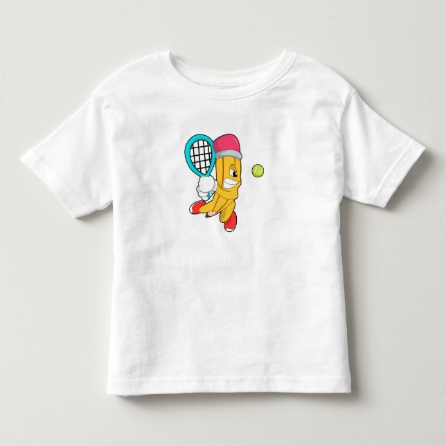 Camiseta De Bebé Lápiz de tenis con raqueta de tenis (Anverso)