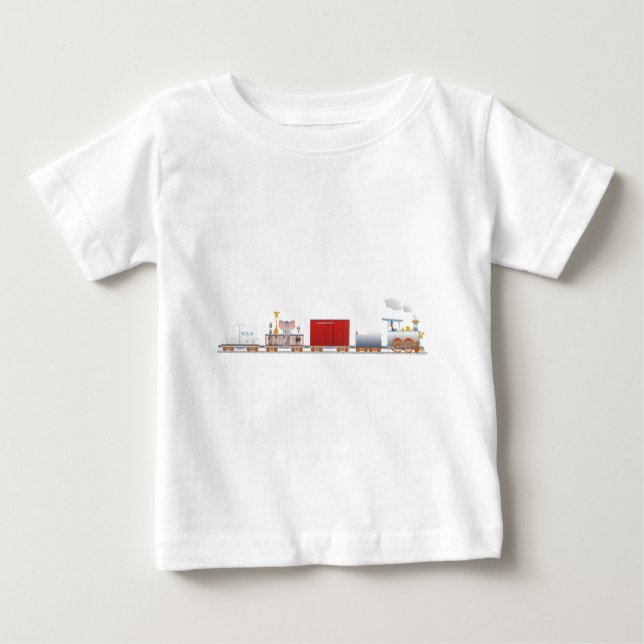 Camiseta De Bebé Largo tren para animales (Anverso)