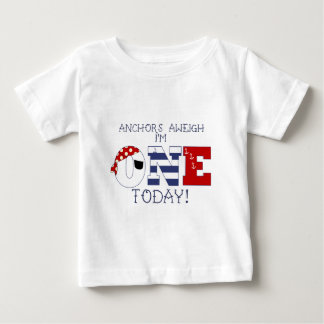 Camiseta De Bebé Las anclas Aweigh soy un hoy 1r cumpleaños