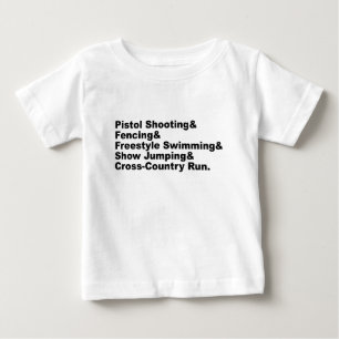 Camiseta De Bebé Las Cinco Etapas de un Pentatlón Tiro con pistol