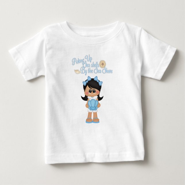 Camiseta De Bebé Las conchas marinas cerca del mar Chica náutico en (Anverso)