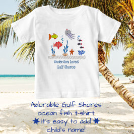 Camiseta De Bebé Las costas del Golfo, AL Fun Ocean Fish con el nom