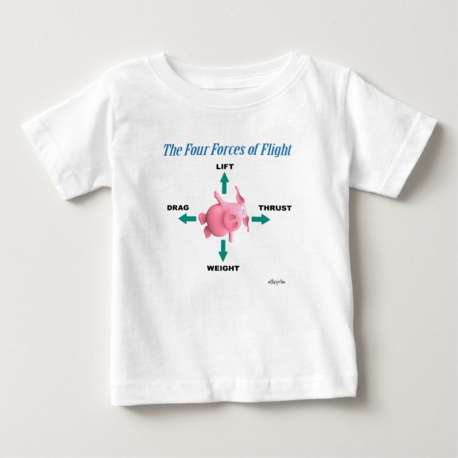 Camiseta De Bebé LAS CUATRO FUERZAS DE VUELO DE Sandra Boynton (Anverso)
