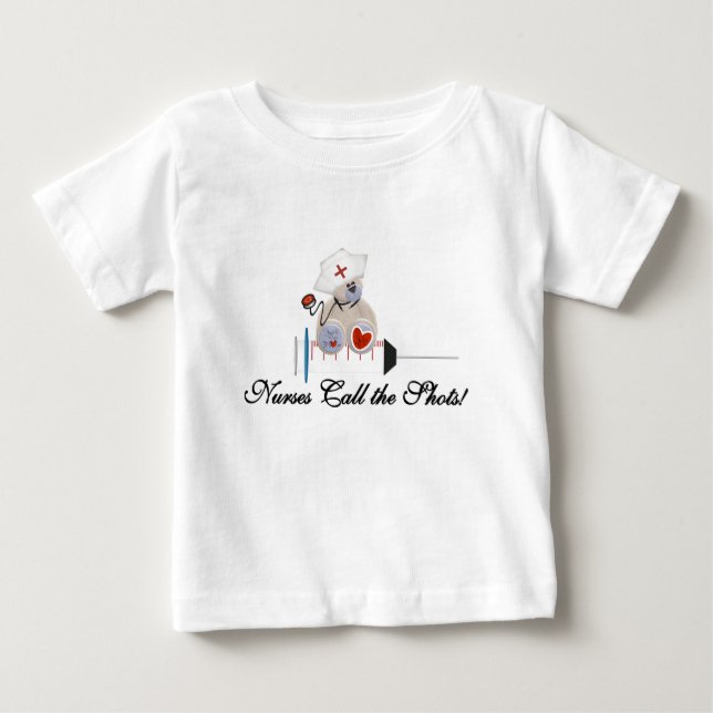 Camiseta De Bebé Las enfermeras del oso de peluche llaman las (Anverso)