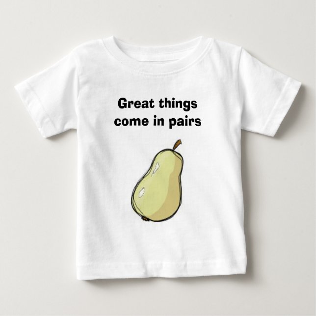 Camiseta De Bebé Las grandes cosas vienen en pares (Anverso)
