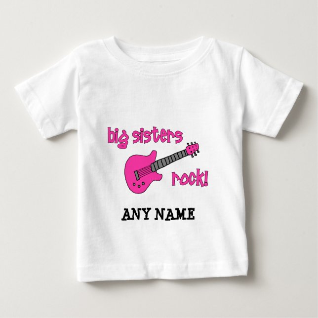 Camiseta De Bebé Las hermanas grandes rompen con la guitarra rosa (Anverso)
