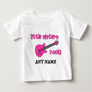 Camiseta De Bebé Las hermanas pequeñas rompen con la guitarra rosa