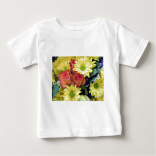 Camiseta De Bebé Las margaritas amarillas y las rosas rojas