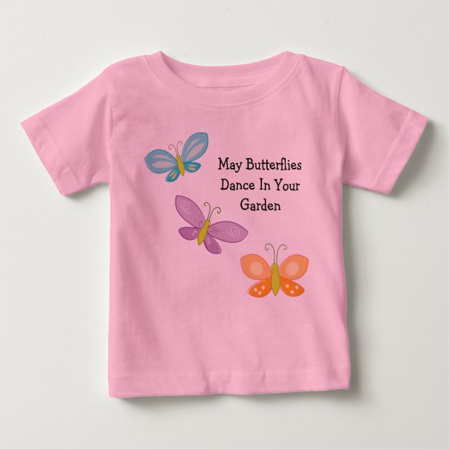 Camiseta De Bebé Las Mariposas Bailan En El Jardín Infantil T (Anverso)