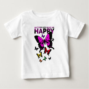 Camiseta De Bebé Las mariposas me hacen feliz
