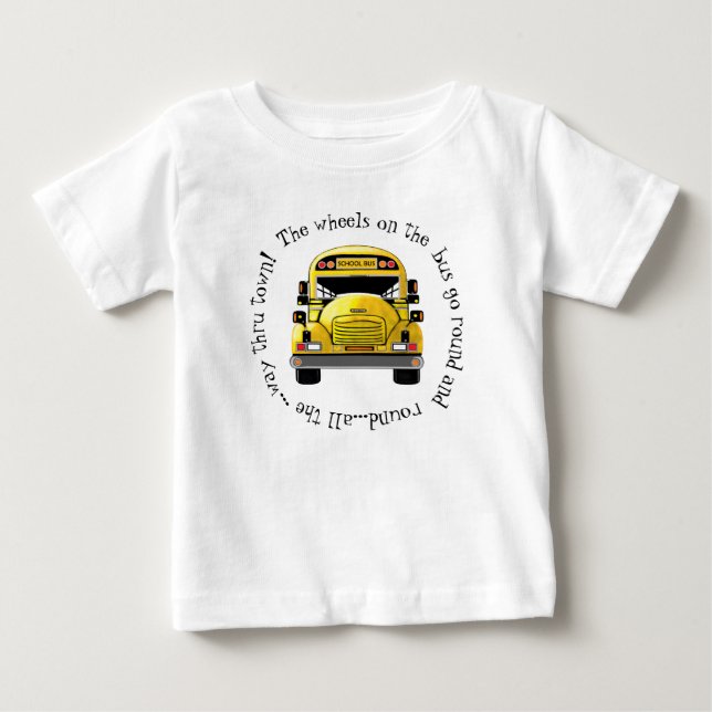 Camiseta De Bebé Las ruedas del autobús escolar van alrededor de la (Anverso)
