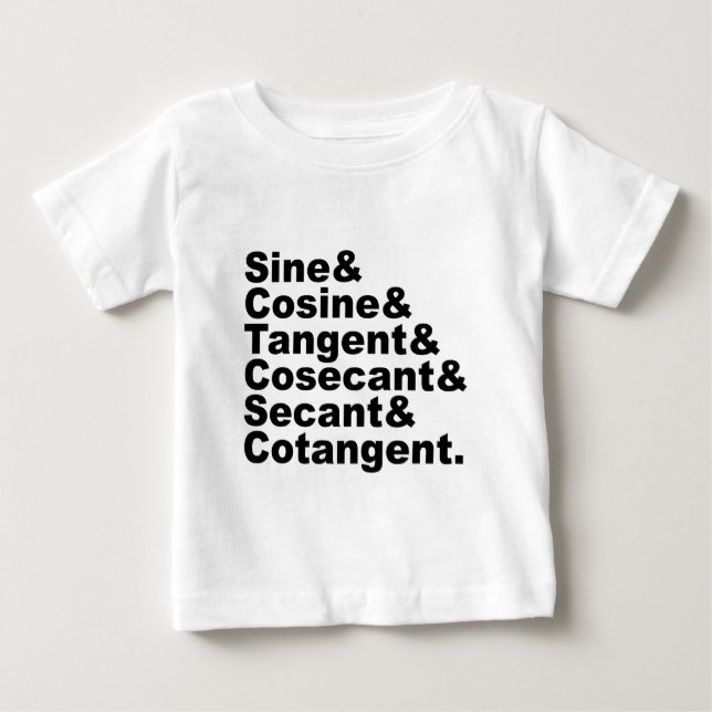 Camiseta De Bebé Las Seis Funciones Trigonométricas de la Trigonome (Anverso)