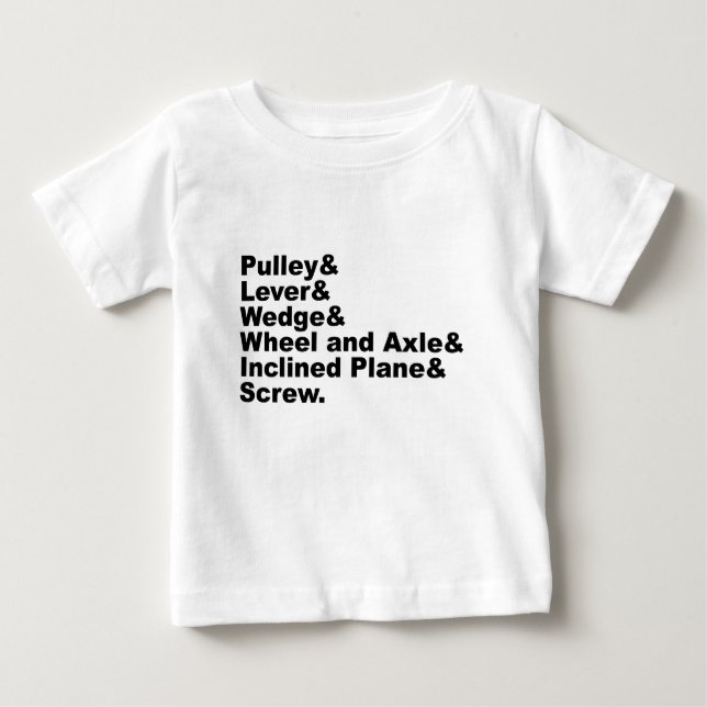 Camiseta De Bebé Las Seis Máquinas Simples de Arquímedes (Anverso)