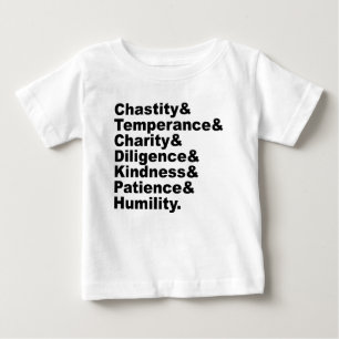 Camiseta De Bebé Las Siete Virtudes Hechas Populares Por La Biblia