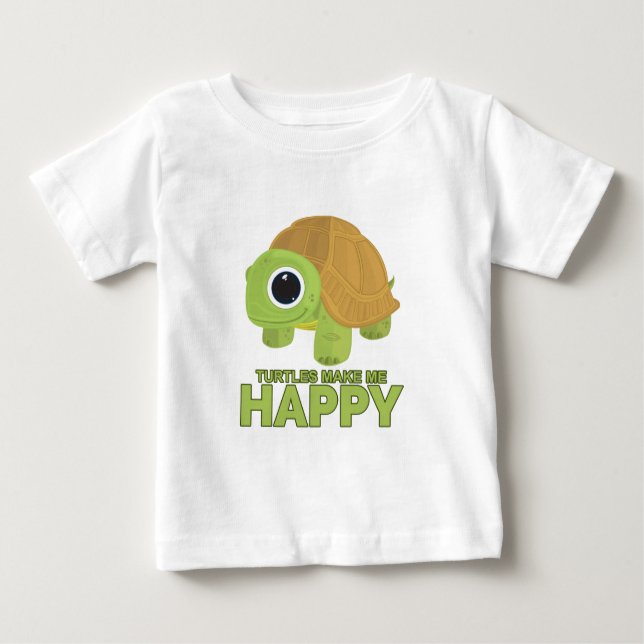 Camiseta De Bebé Las tortugas me hacen feliz (Anverso)