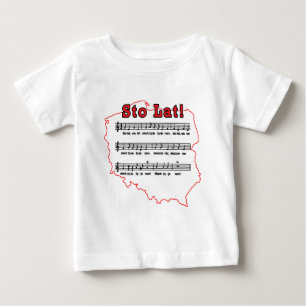 Camiseta De Bebé ¡Lat de Sto! Mapa del polaco de la canción