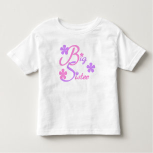 Camiseta De Bebé Lavanda y Gran Hermana Rosa