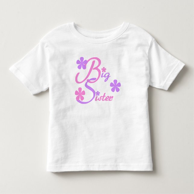 Camiseta De Bebé Lavanda y Gran Hermana Rosa (Anverso)