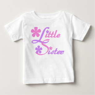 Camiseta De Bebé Lavanda y hermanita rosa