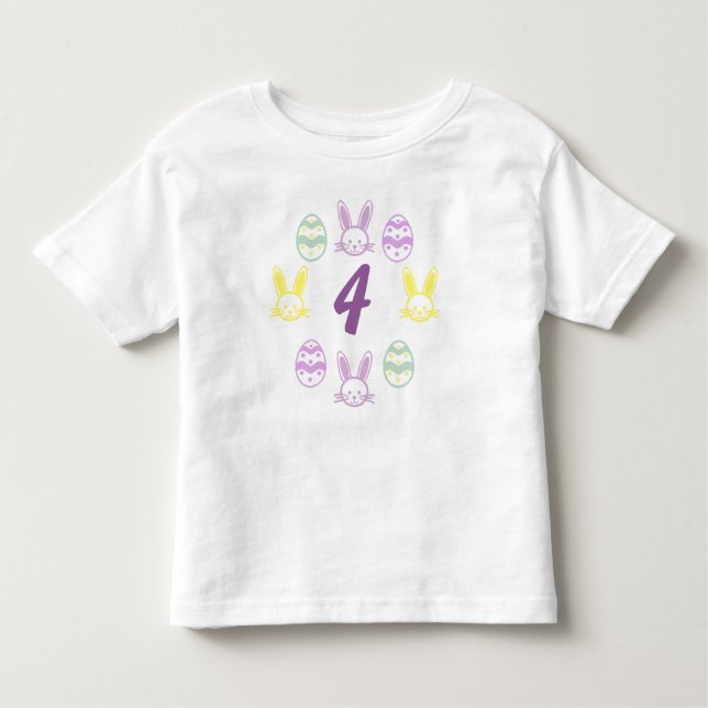 Camiseta De Bebé Lavender Easter 4º cumpleaños (Anverso)