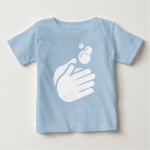 Camiseta De Bebé Lávese las manos - Gérmenes de higiene y gripe en 