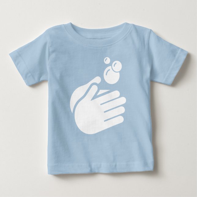Camiseta De Bebé Lávese las manos - Gérmenes de higiene y gripe en  (Anverso)