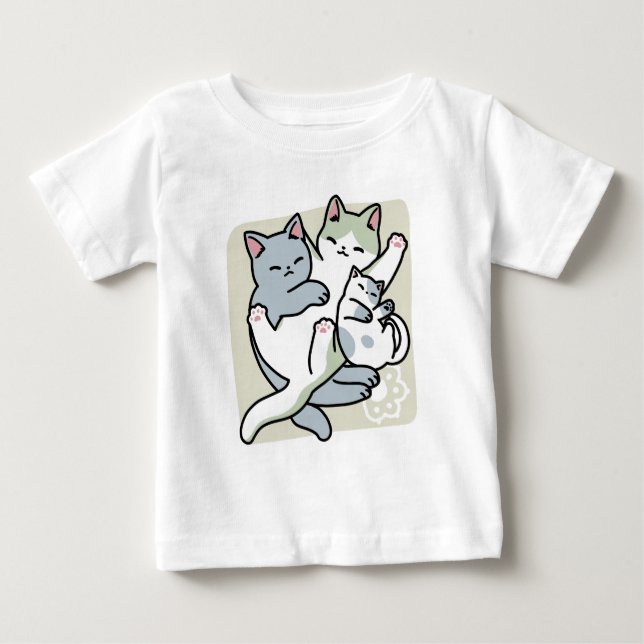 Camiseta De Bebé Laze Furr Days - Diseño de gatos perezosos (Anverso)