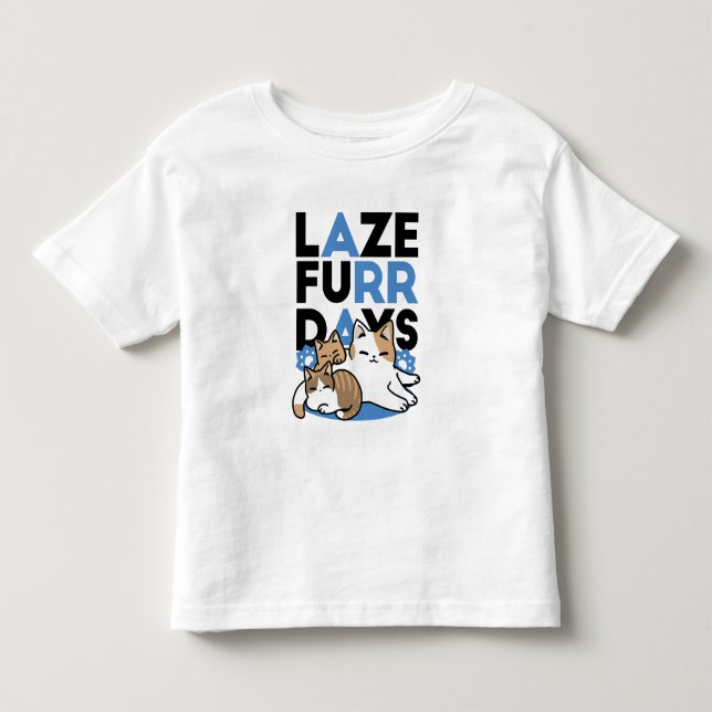 Camiseta De Bebé Laze Furr Days - Diseño de gatos perezosos (Anverso)